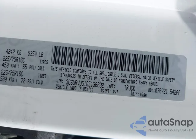 3C6URVJG1GE136632: 43142470