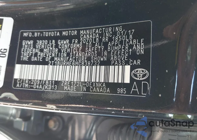 2T1BURHE6HC838732: 43142518