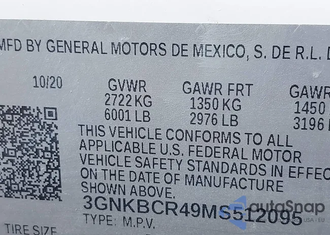 3GNKBCR49MS512095: 43142608