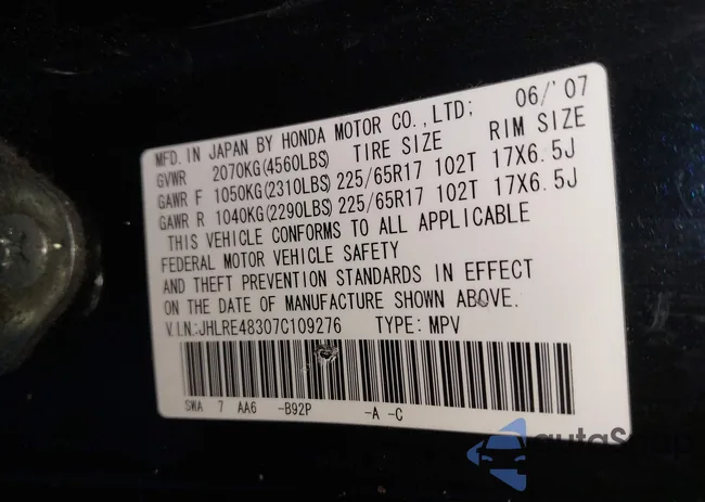 JHLRE48307C109276: 43142625