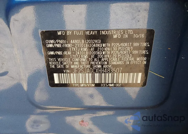 JF2SJAGCXHH483507: 43142645