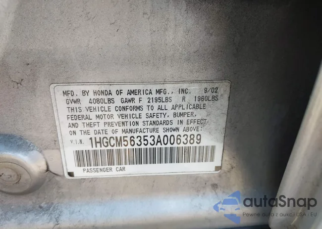 1HGCM56353A006389: 43141750