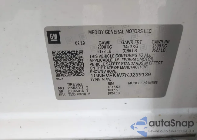 1GNEVFKW7KJ239139: 43141752