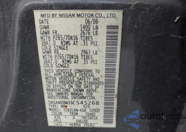 5N1AN08W16C545268: 43141764