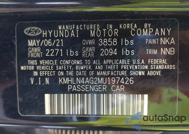 KMHLN4AG2MU197426: 43141957