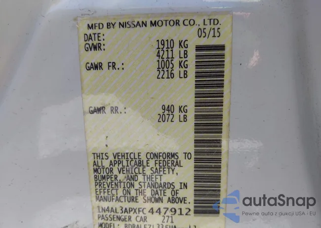 1N4AL3APXFC447912: 43143061