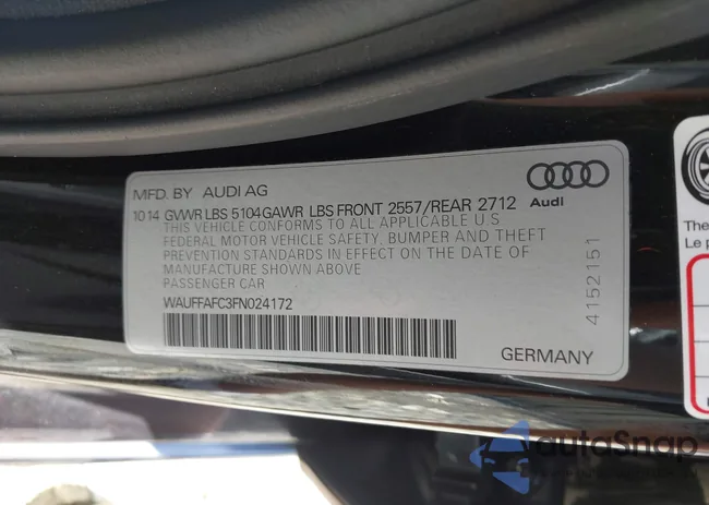 WAUFFAFC3FN024172: 43143099