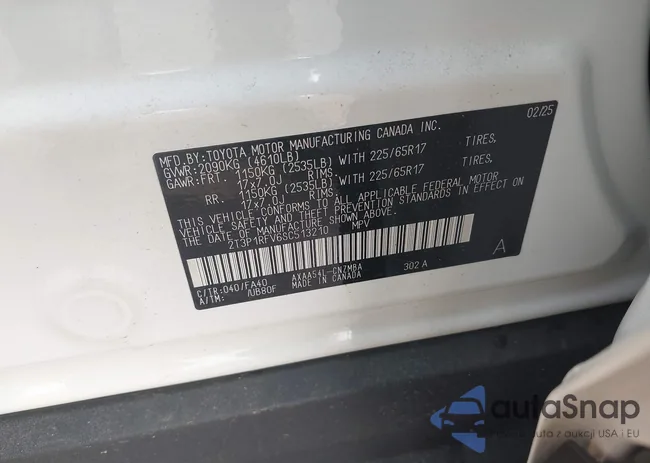 2T3P1RFV6SC513210: 43143134