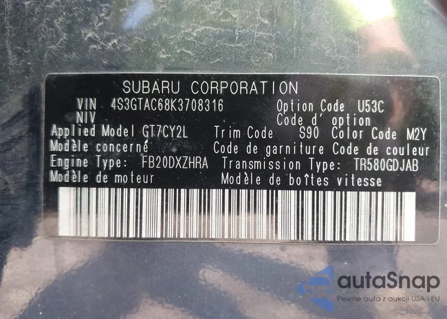 4S3GTAC68K3708316: 43143270