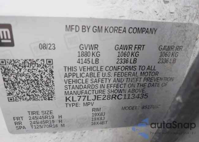 KL77LJE28RC113435: 43143342