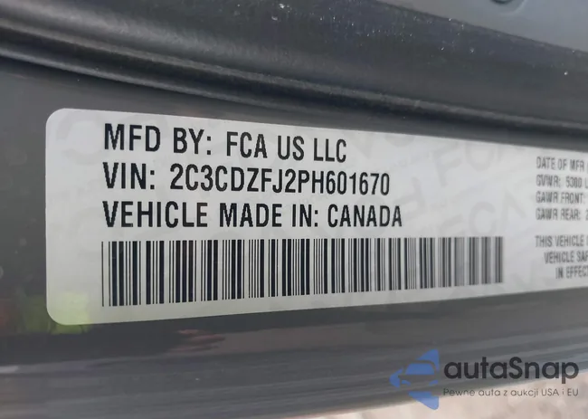 2C3CDZFJ2PH601670: 43143448