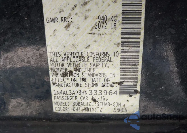 1N4AL3AP8HN333964: 43143457