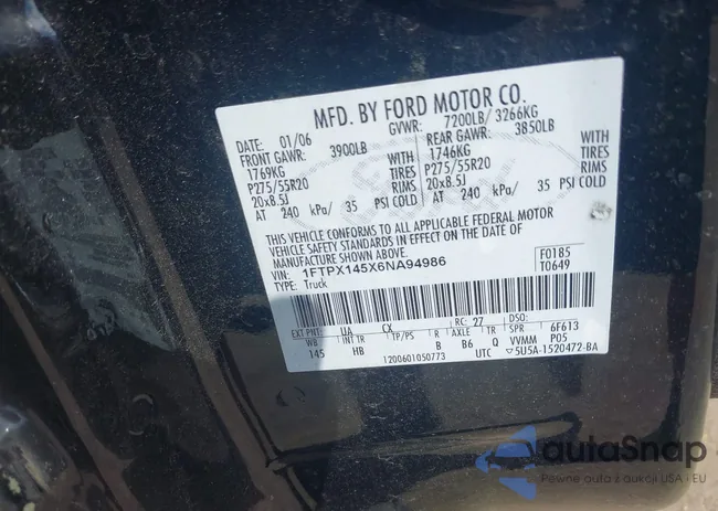 1FTPX145X6NA94986: 43143458