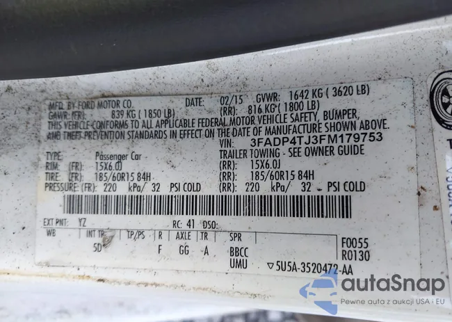 3FADP4TJ3FM179753: 43143459