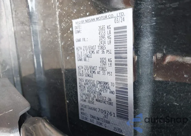 5N1BT3AAXRC709261: 43143466