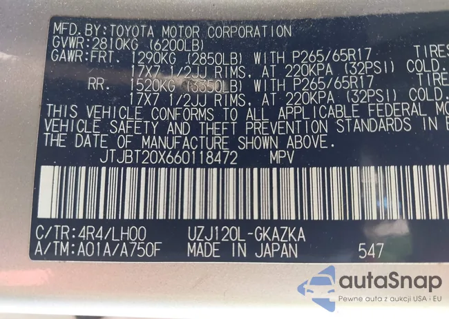 JTJBT20X660118472: 43143486