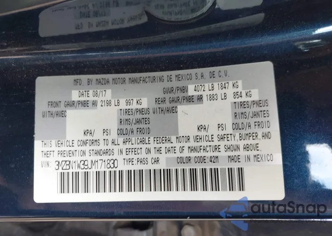 3MZBN1W39JM171830: 43143499