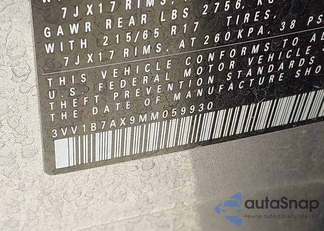 3VV1B7AX9MM059930: 43143564