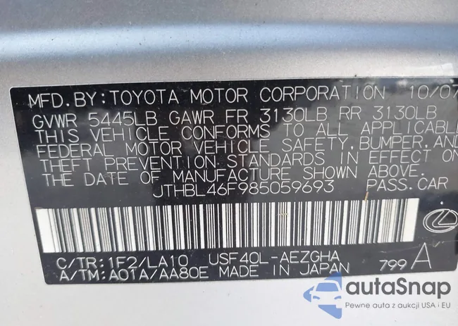 JTHBL46F985059693: 43142663