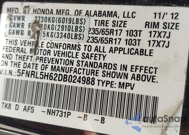 5FNRL5H62DB024988: 43142746