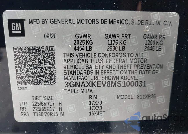 3GNAXKEV8MS100031: 43142748