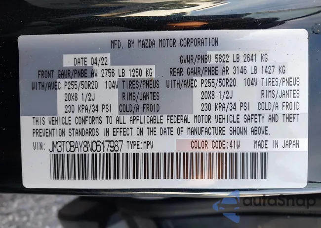 JM3TCBAY8N0617987: 43142787