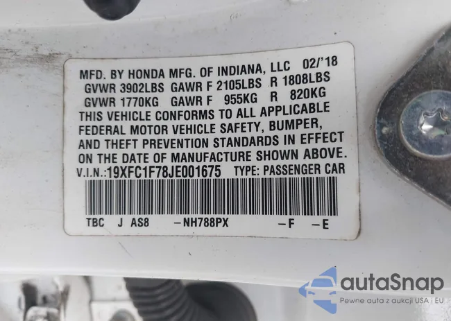 19XFC1F78JE001675: 43142947