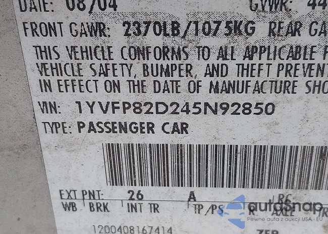 1YVFP82D245N92850: 43142987