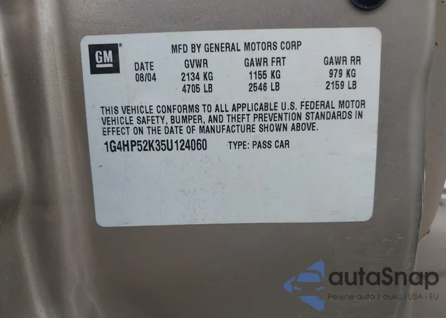 1G4HP52K35U124060: 43142998