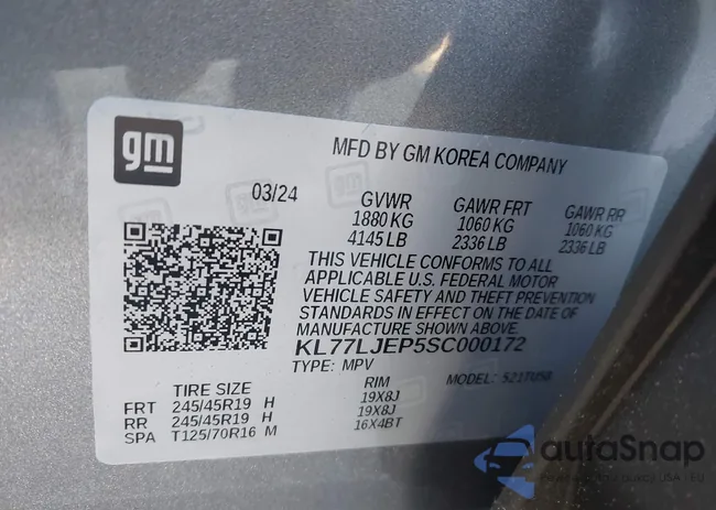 KL77LJEP5SC000172: 43143026