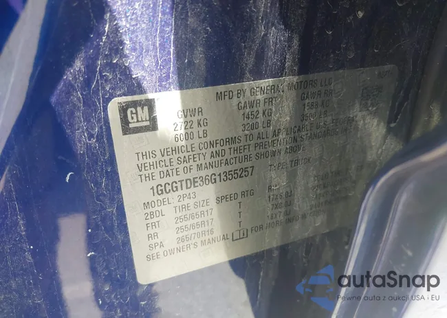 1GCGTDE36G1355257: 43144260