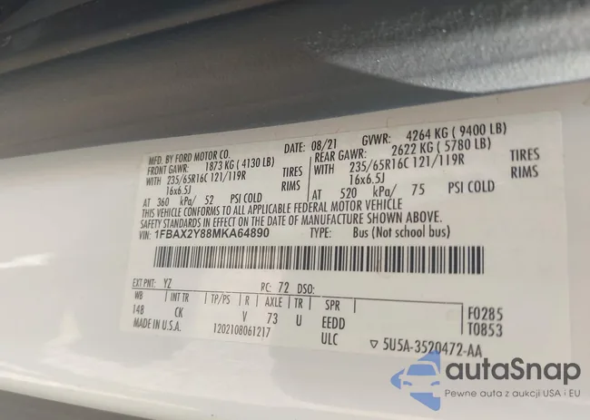 1FBAX2Y88MKA64890: 43144341