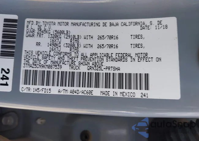 3TMAZ5CN9KM087539: 43144444