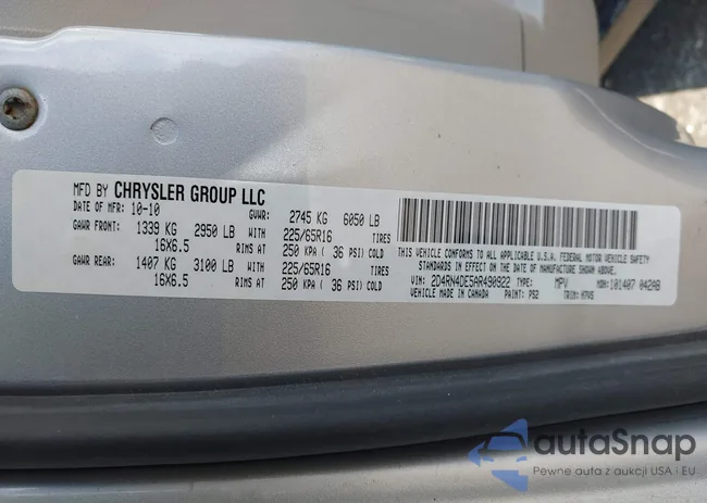 2D4RN4DE5AR490922: 43143762