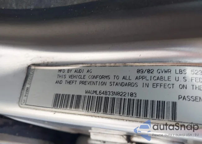 WAUML64B33N022103: 43143798