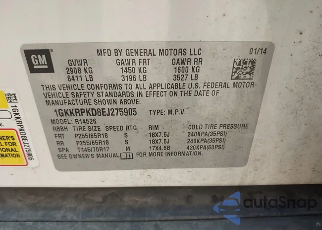 1GKKRPKD8EJ275905: 43143850