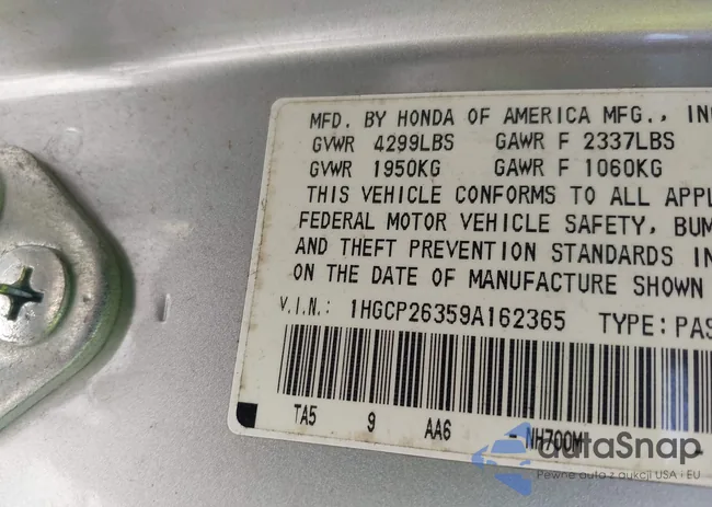 1HGCP26359A162365: 43144008