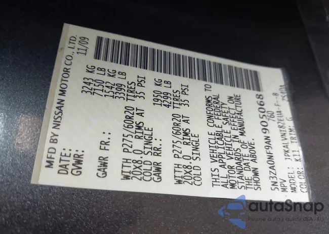 5N3ZA0NF9AN905068: 43145111