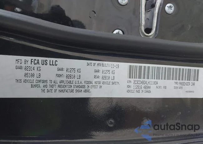 2C3CDXBGXLH111034: 43145196