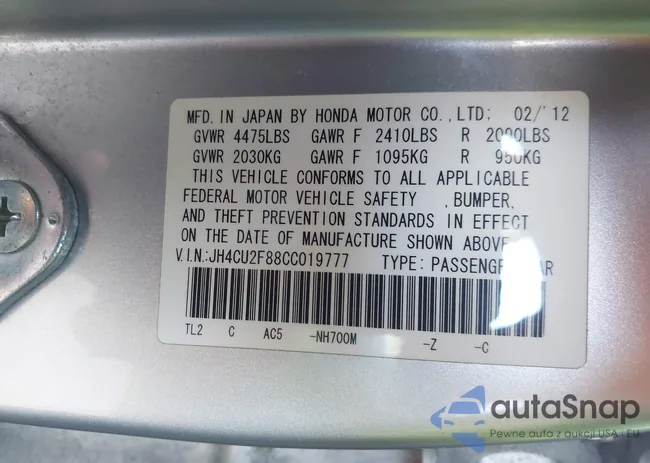 JH4CU2F88CC019777: 43145355