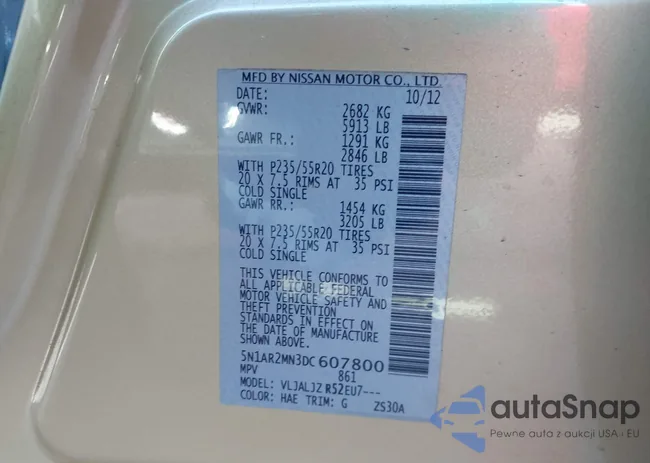 5N1AR2MN3DC607800: 43145374