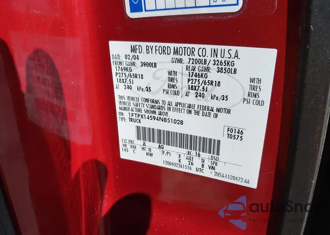 1FTPX14594NB51028: 43145545