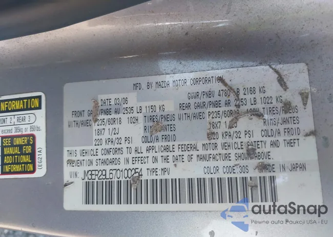 JM3ER29L670100254: 43145573