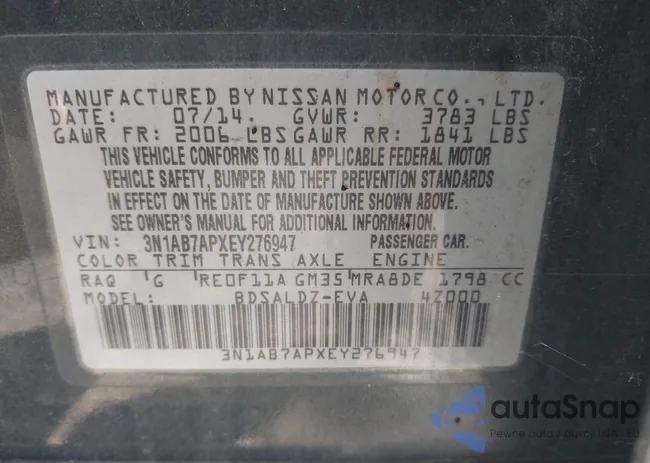 3N1AB7APXEY276947: 43145634