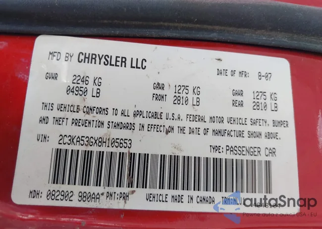 2C3KA53GX8H105653: 43144723