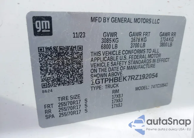 1GTPHBEK7RZ192054: 43144773