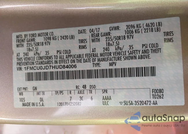 1FMCU0JD7HUD84006: 43144853