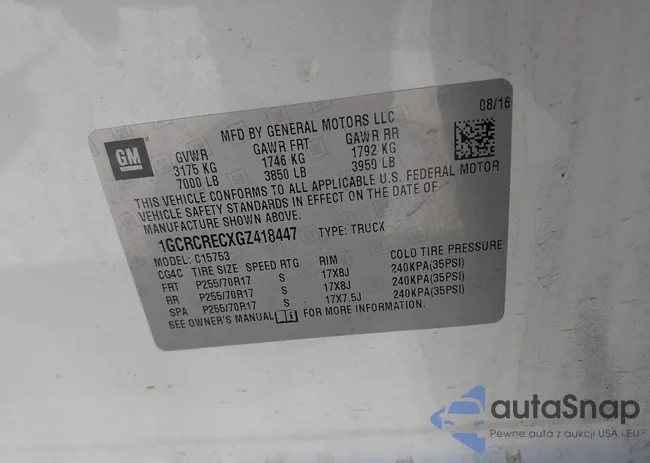 1GCRCRECXGZ418447: 43144868