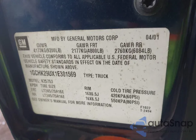 1GCHK29UX1E301569: 43145027