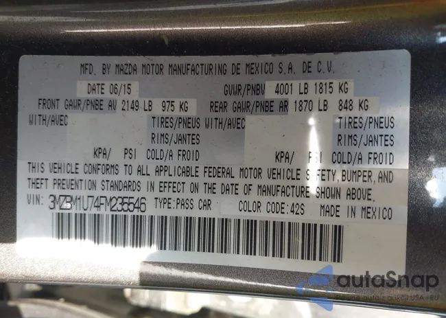 3MZBM1U74FM235546: 43146050